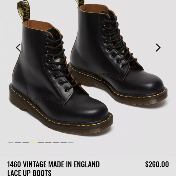 Black Dr. Martens 1460 (8 eye) boots - MADE IN ENGLAND - Like New w/ box kept - Picture 2 of 9